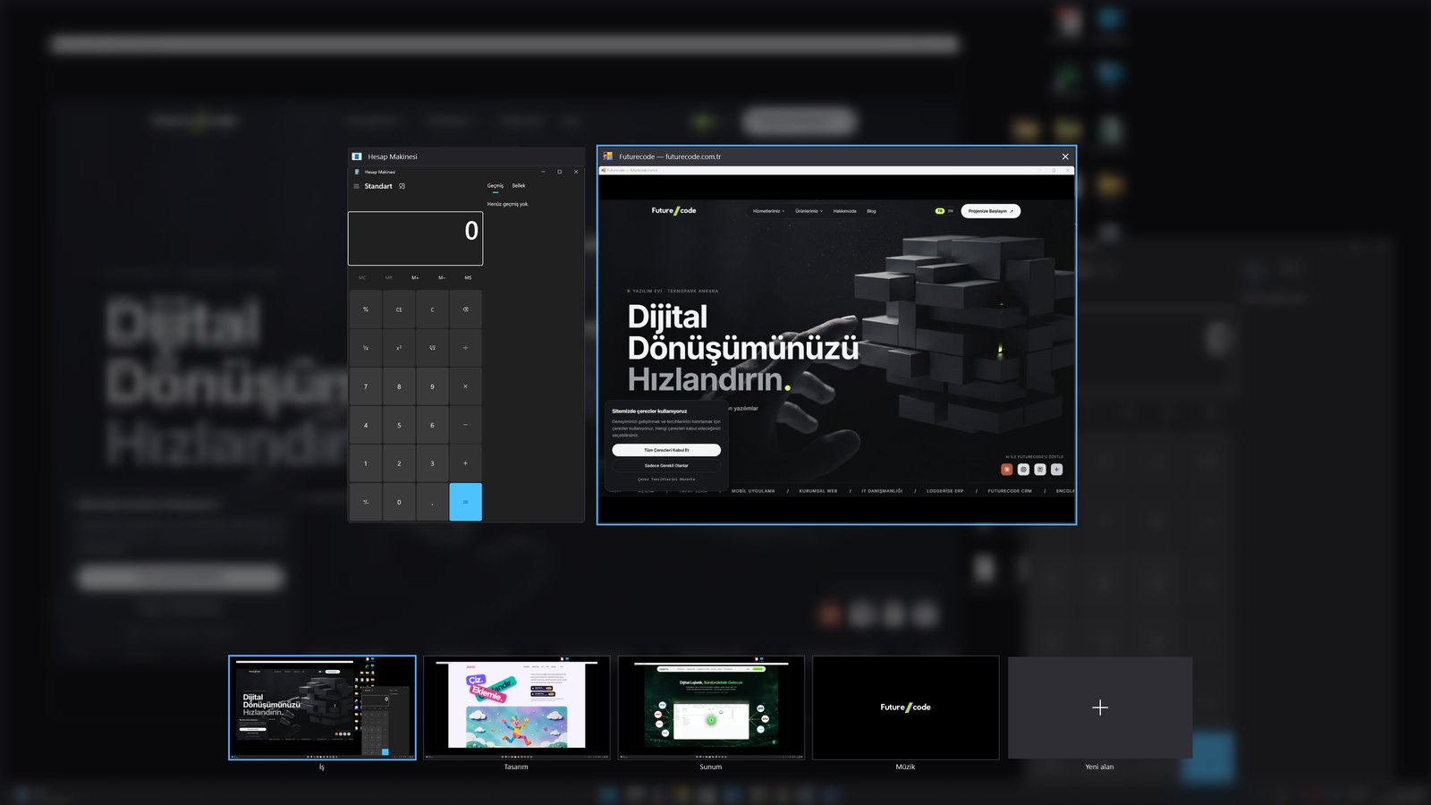 ScreenSpaces genel bakışı: pencere önizlemeleri ve ekranın alanları